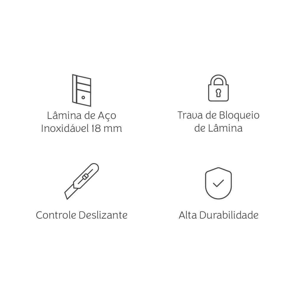 Estilete Profissional 18mm para Artesanato e Papelaria Criativa - Mimo