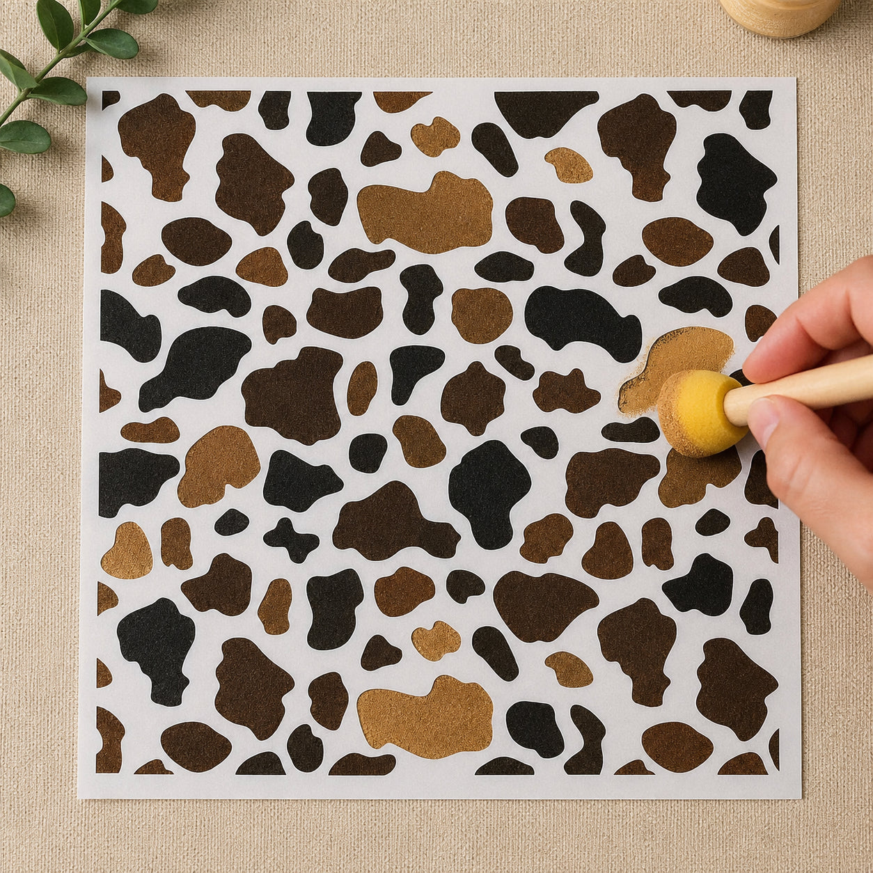 Stencil - Estampa de Vaca 20x20cm para Pintura Decorativa e Artesanato Stxx-378 - Litoarte