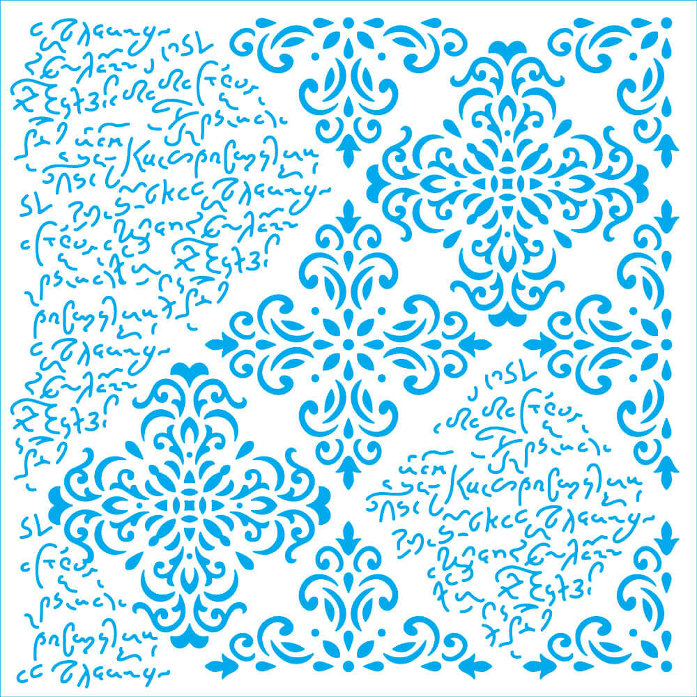 Stencil - Arabescos 10 20x20cm para Pintura Decorativa e Artesanato Stxx-371 - Litoarte