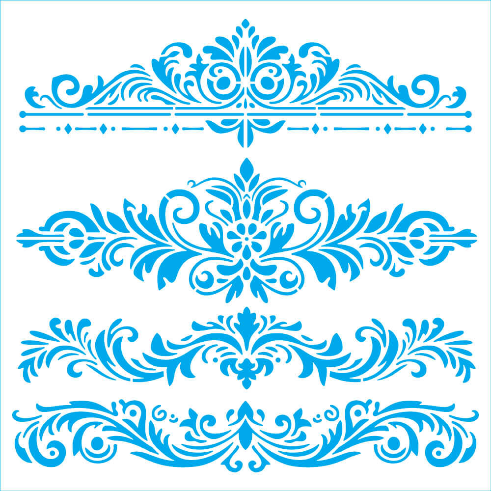 Stencil - Arabescos 3 20x20cm para Pintura Decorativa e Artesanato Stxx-364 - Litoarte