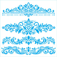 Stencil - Arabescos 3 20x20cm para Pintura Decorativa e Artesanato Stxx-364 - Litoarte