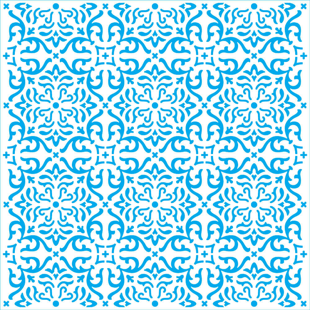 Stencil - Azulejo 2 20x20cm para Pintura Decorativa e Artesanato Stxx-374 - Litoarte