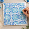 Stencil - Azulejo 2 20x20cm para Pintura Decorativa e Artesanato Stxx-374 - Litoarte