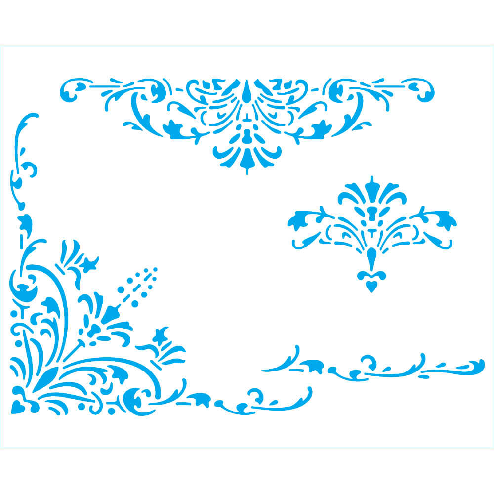 Stencil Médio Arabescos 3 17x21cm para Pintura Decorativa e Artesanato Stm-811 - Litoarte