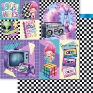 Papel para Scrapbook Dupla Face Anos 90 1 30,5x30,5cm para Scrapbook e Papelaria Criativa Sd-1424 - Litoarte