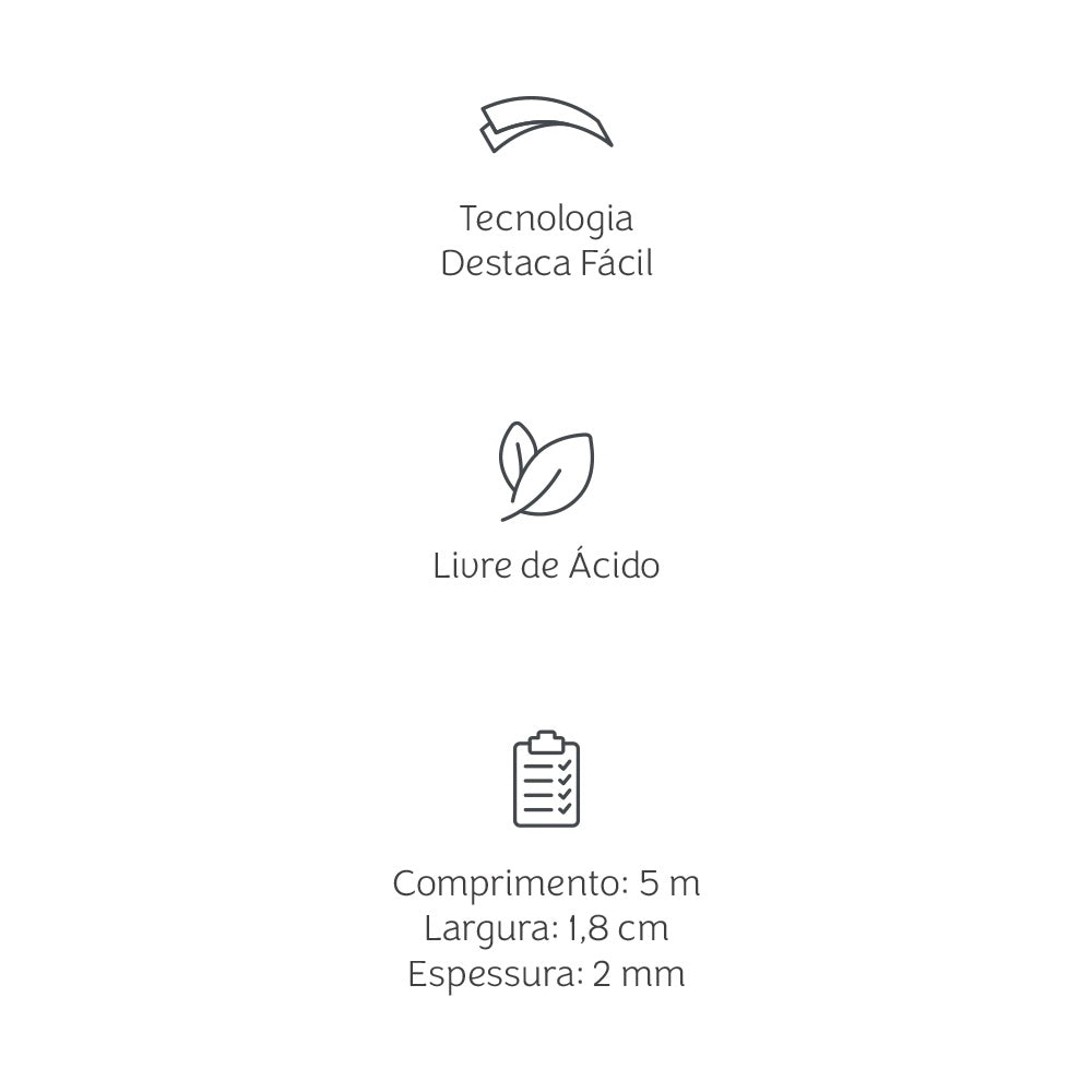 Fita Banana Dupla Face Preta 18mmx2mmx5m para Scrapbook e Papelaria Criativa - Mimo