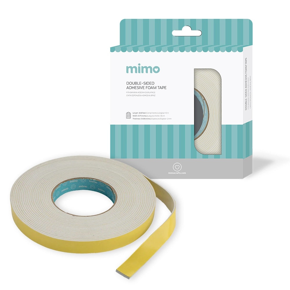Fita Banana Dupla Face Branca 19mmx2mmx10m para Scrapbook e Papelaria Criativa - Mimo