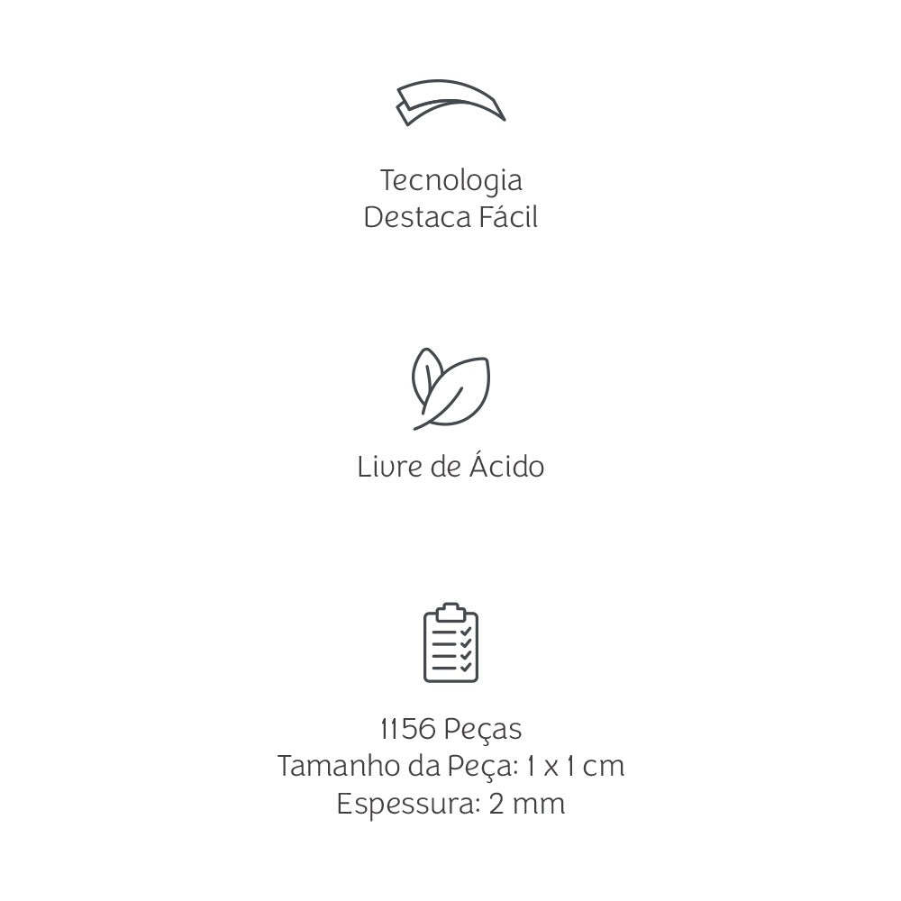 Fita Banana Adesiva Dupla Face Picotada 1x1cm com 1156 Peças para Scrapbook - Mimo