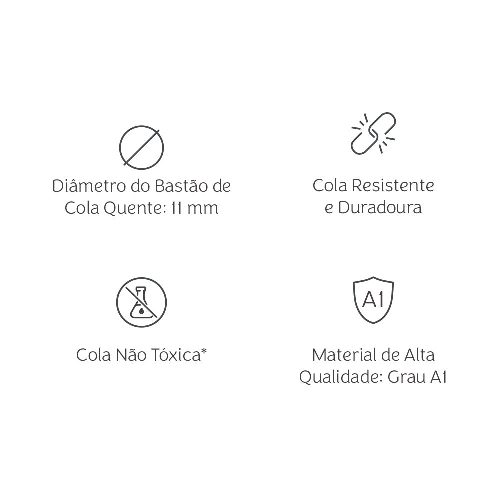 Bastão de Cola Quente Transparente 11mmx20cm com 25 Unidades para Artesanato - Mimo