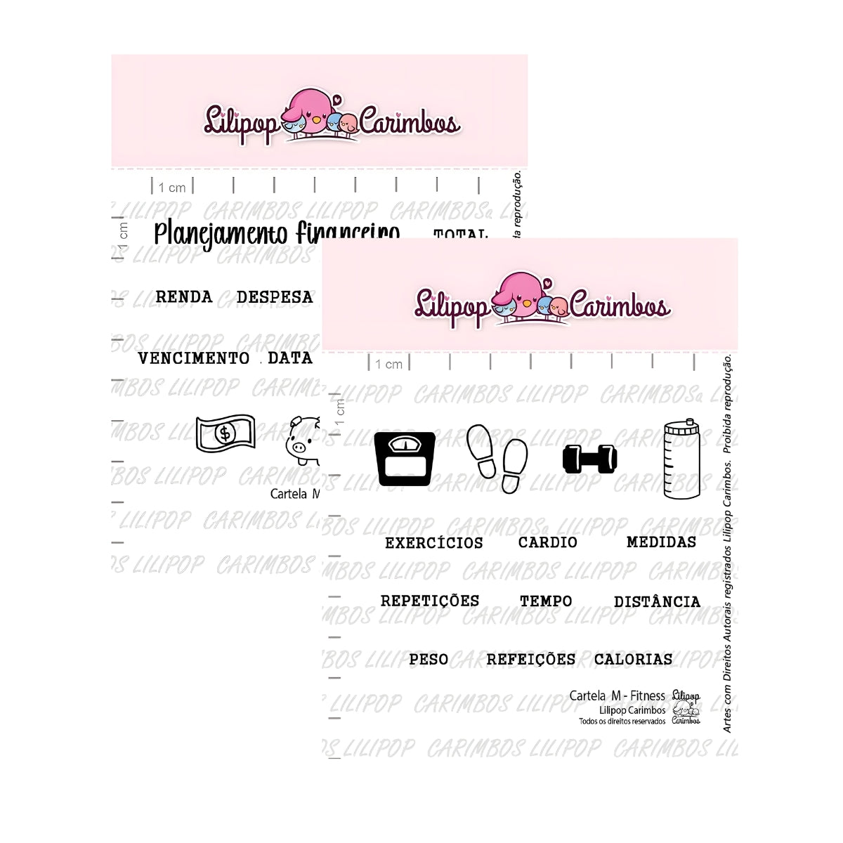 Carimbos para Planner Scrapbook Artesanato - Lilipop
