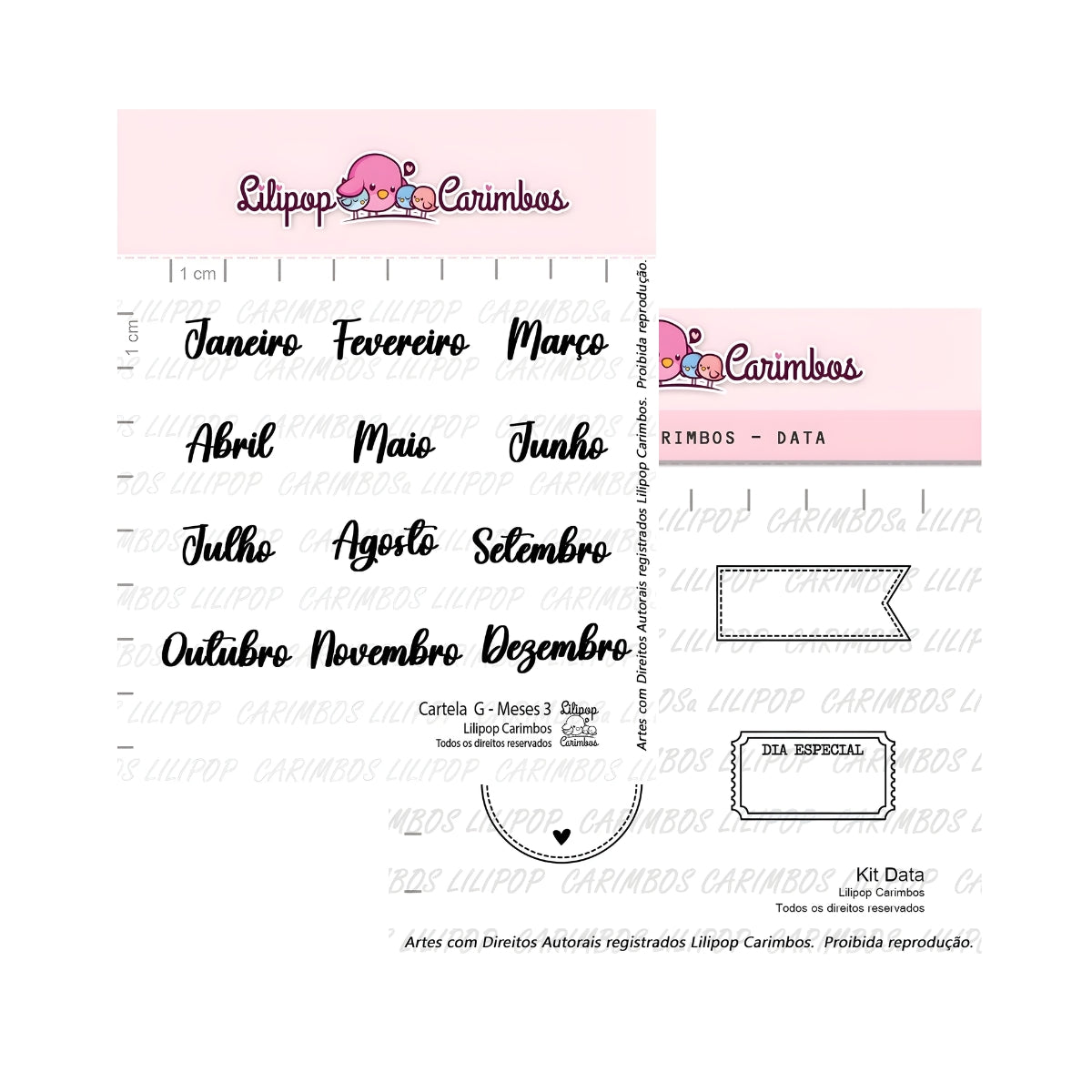 Carimbos Datas Meses Números Planner - Lilipop