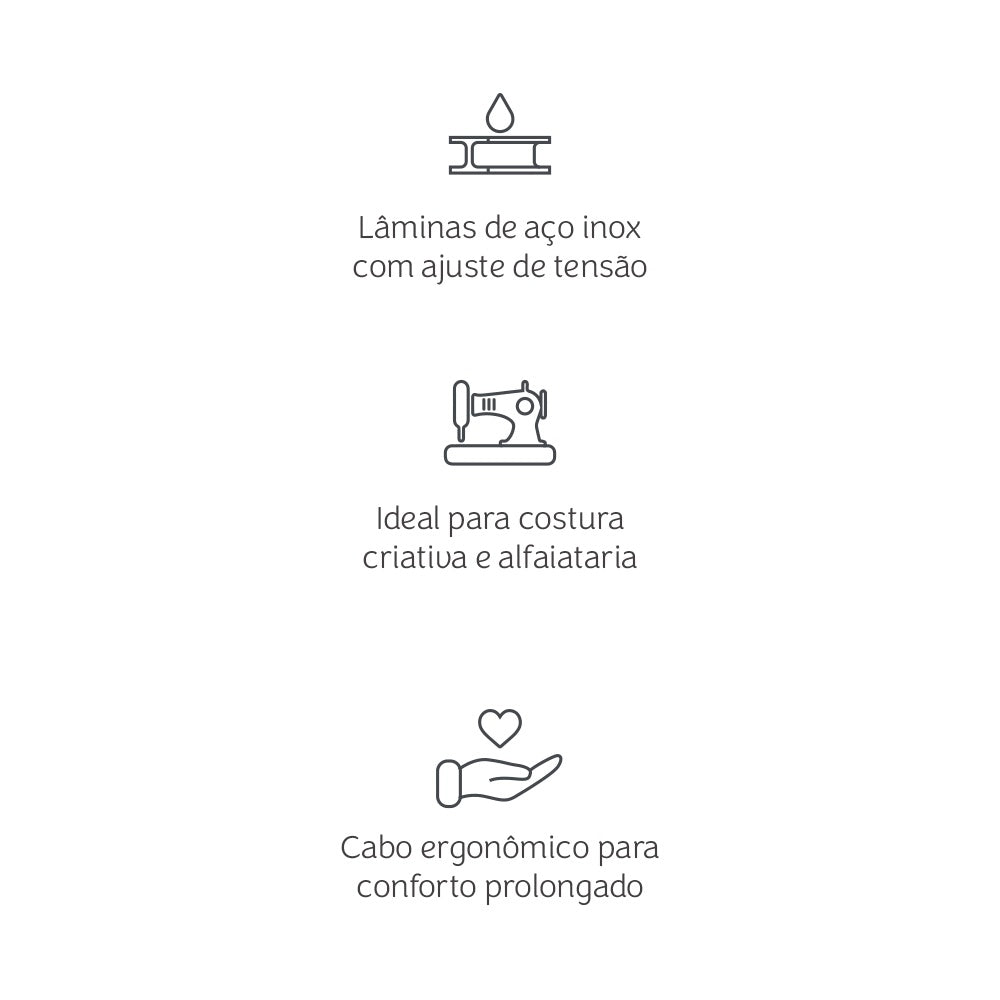 Tesoura Profissional para Tecido 19cm para Costura e Artesanato - Mimo
