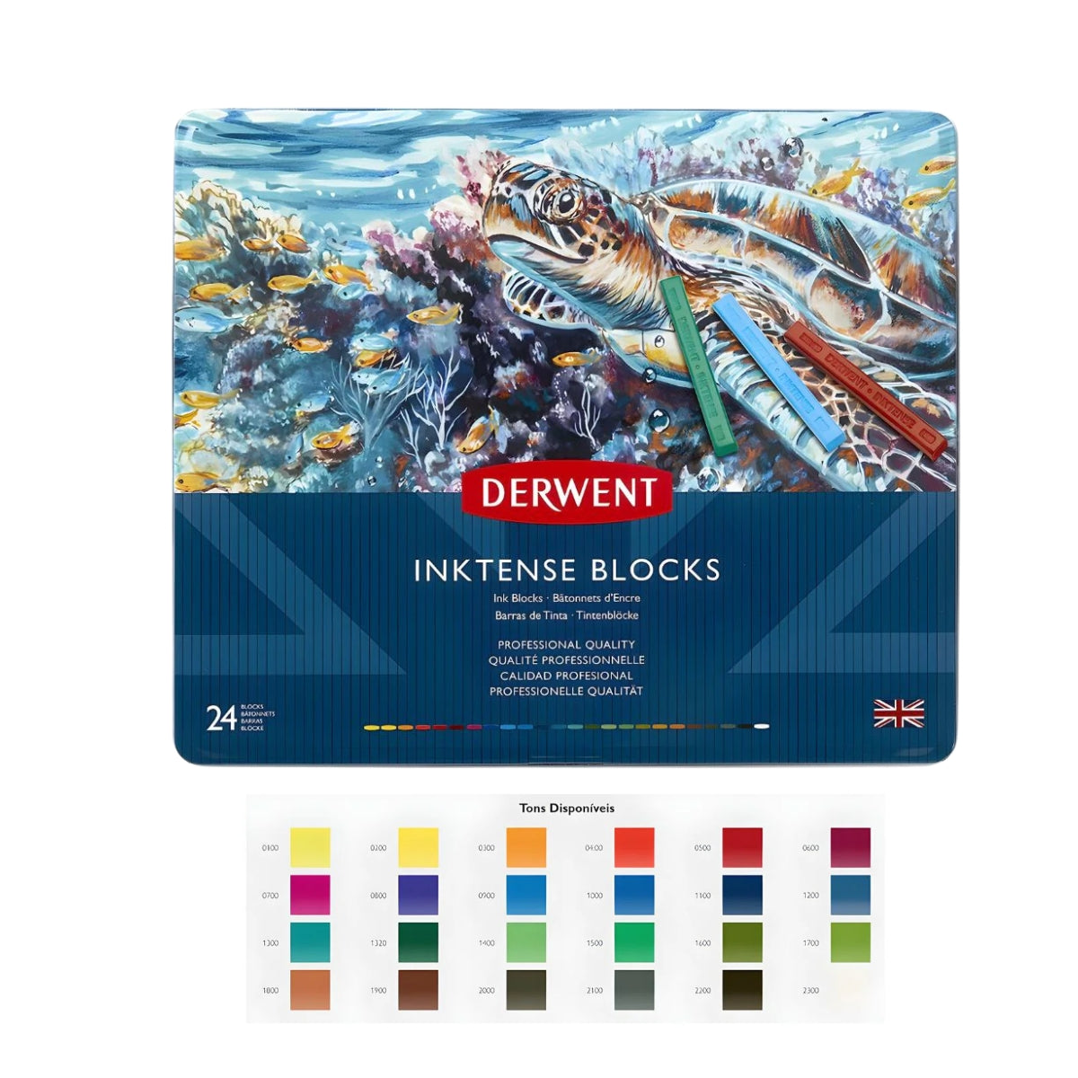 Estojo Blocos Aquareláveis Macios Inktense - Derwent
