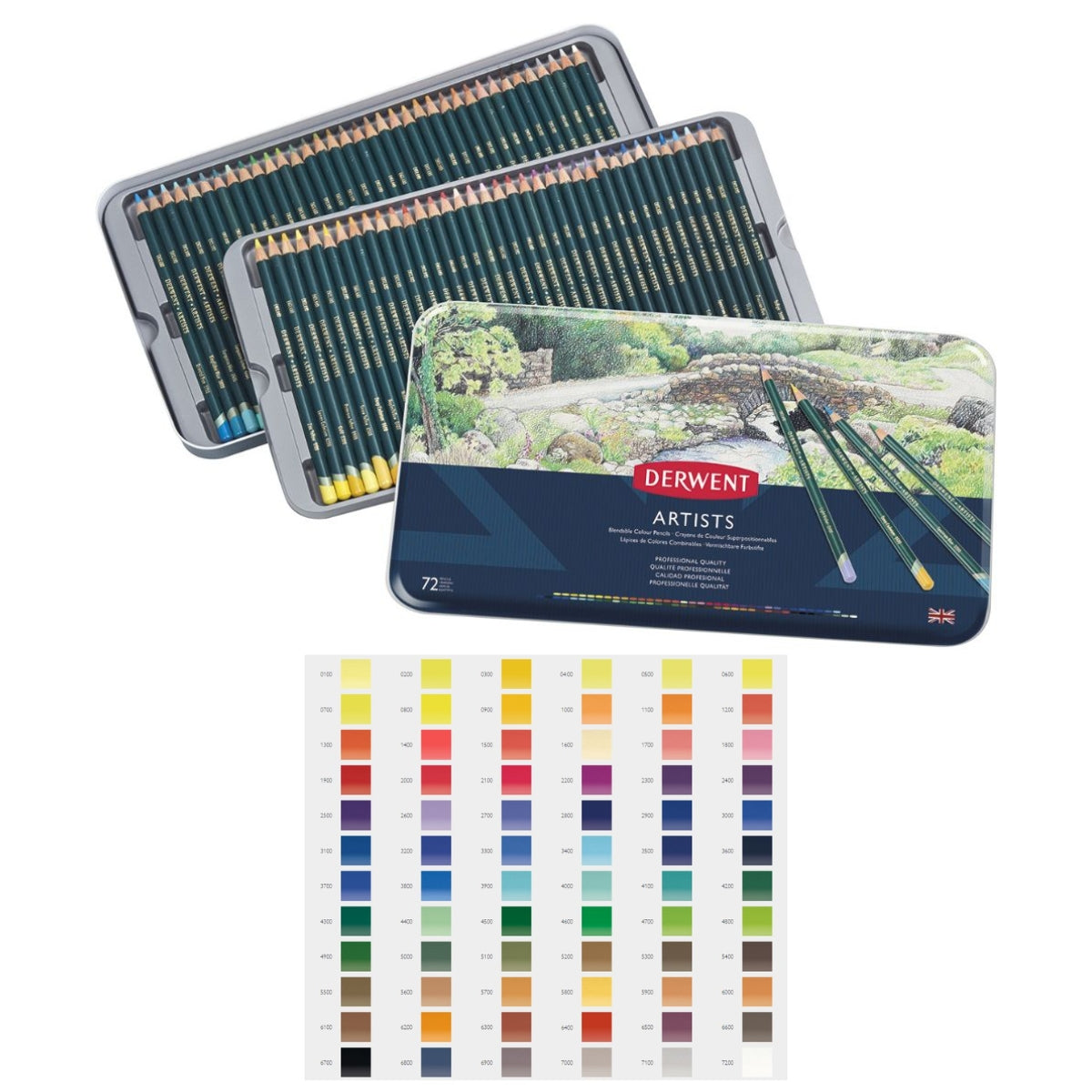 Estojo Lápis de Cor Artists com 12 Cores - Derwent  