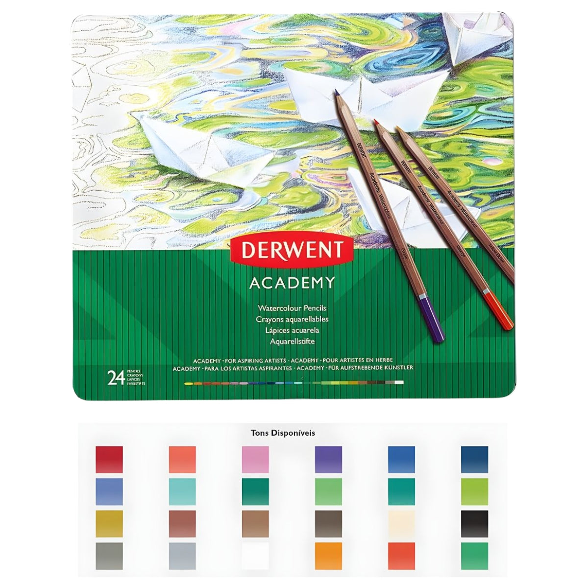 Estojo Lápis de Cor Aquarelável Academy - Derwent