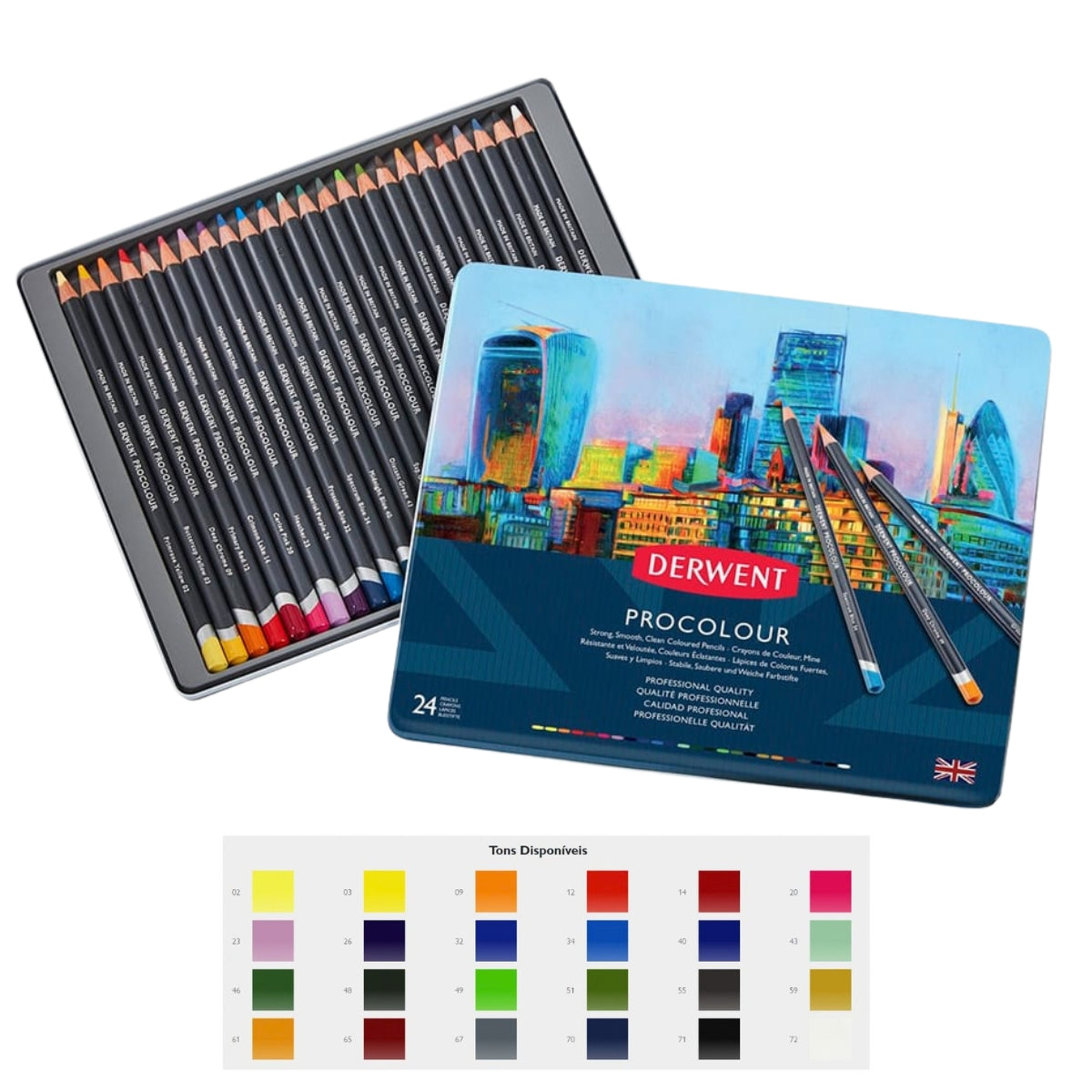 Estojo Lápis de Cor Permanente Procolour - Derwent