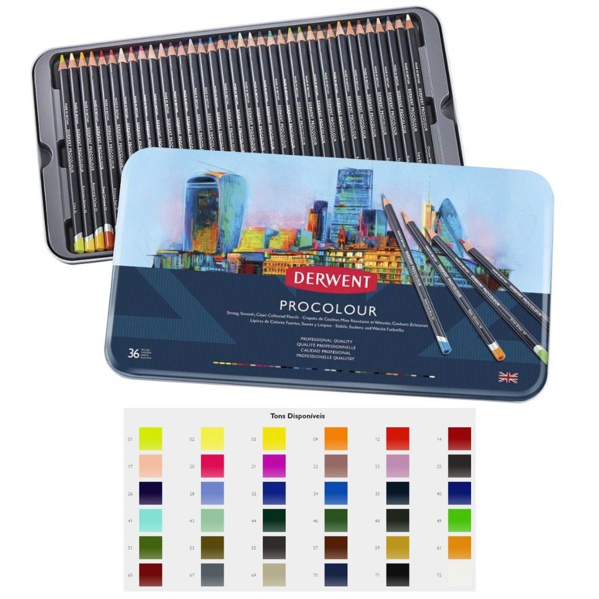 Estojo Lápis de Cor Permanente Procolour - Derwent