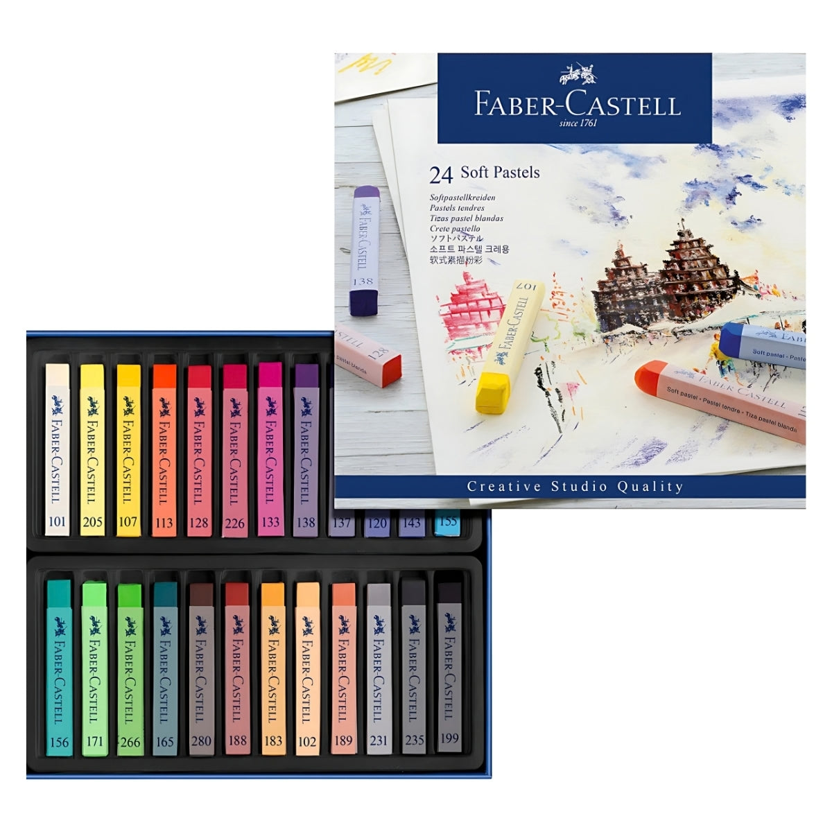 Estojo Giz Pastel Seco Longo Creative Studio - Faber-Castell