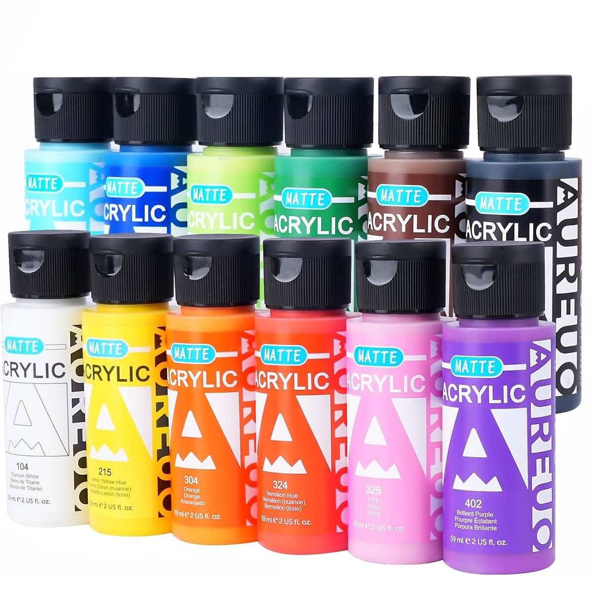 Kit de Tinta Acrílica Fosca 12 Cores 59ml - Phoenix Aureou