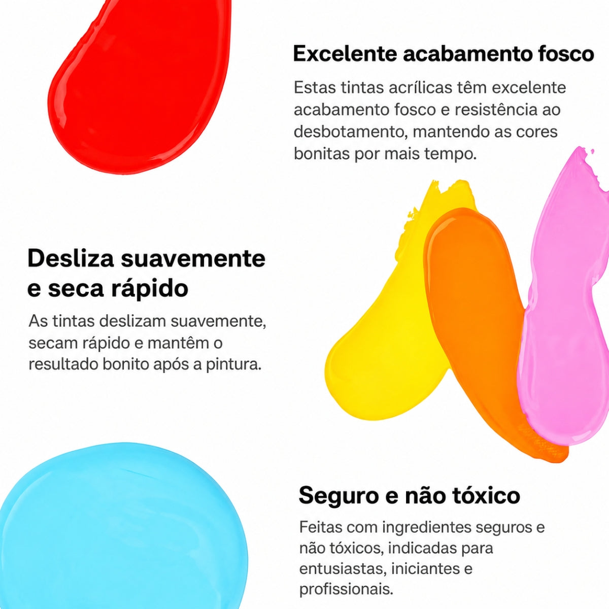 Kit de Tinta Acrílica Fosca 12 Cores 59ml - Phoenix Aureou