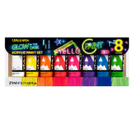 Kit de Tinta Acrílica Brilha no Escuro 8 Cores 21ml - Phoenix Aureou