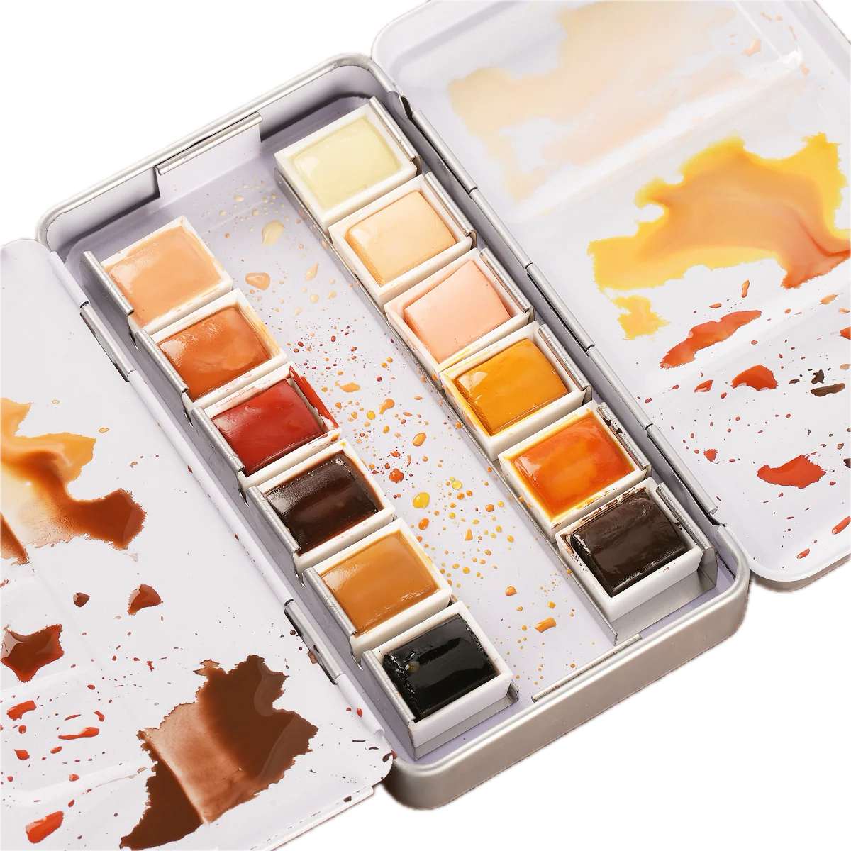 Estojo de Aquarela Tons de Pele 12 Meias Pastilhas - Phoenix
