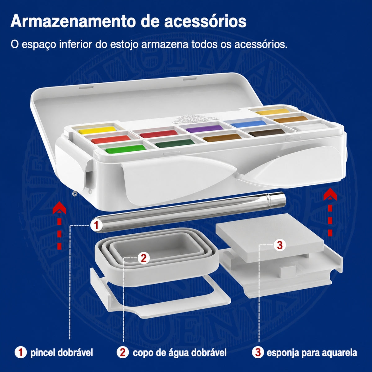 Estojo de Aquarela Pocket Set 36 Meias Pastilhas - Phoenix