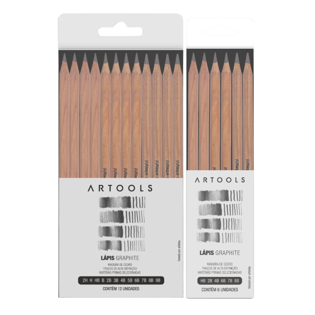 Estojo de Lápis Grafite Graduado com 6 ou 12 Unidades para Desenho - Artools