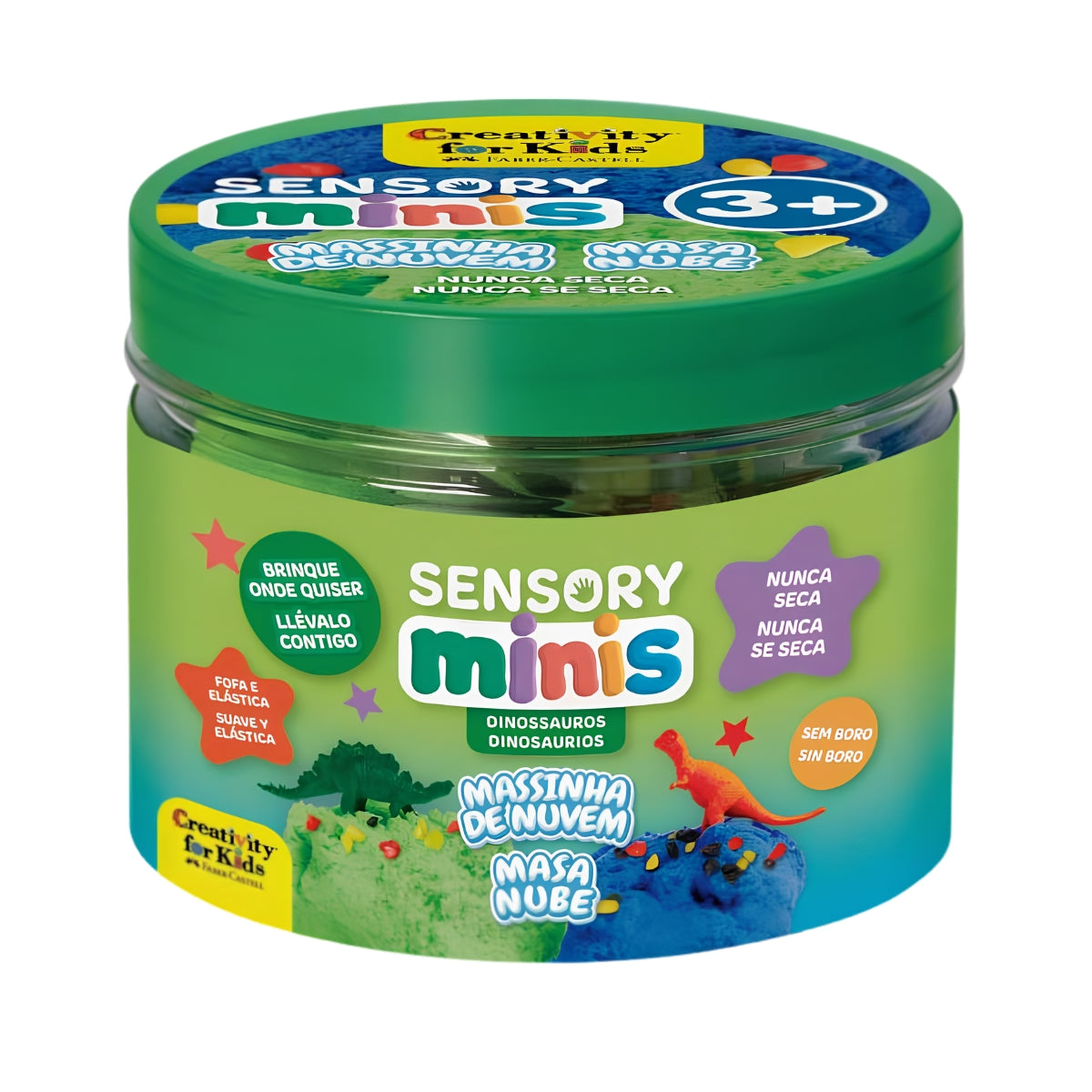 Kit Sensorial Mini Dinossauros com Massinha de Nuvem Creativity For Kids 6527900 - Faber-castell