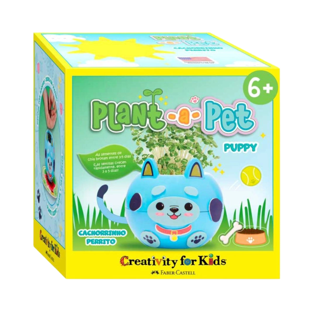 Kit Plant-a-pet Cachorrinho com Sementes de Chia Creativity For Kids 6440900 - Faber-castell