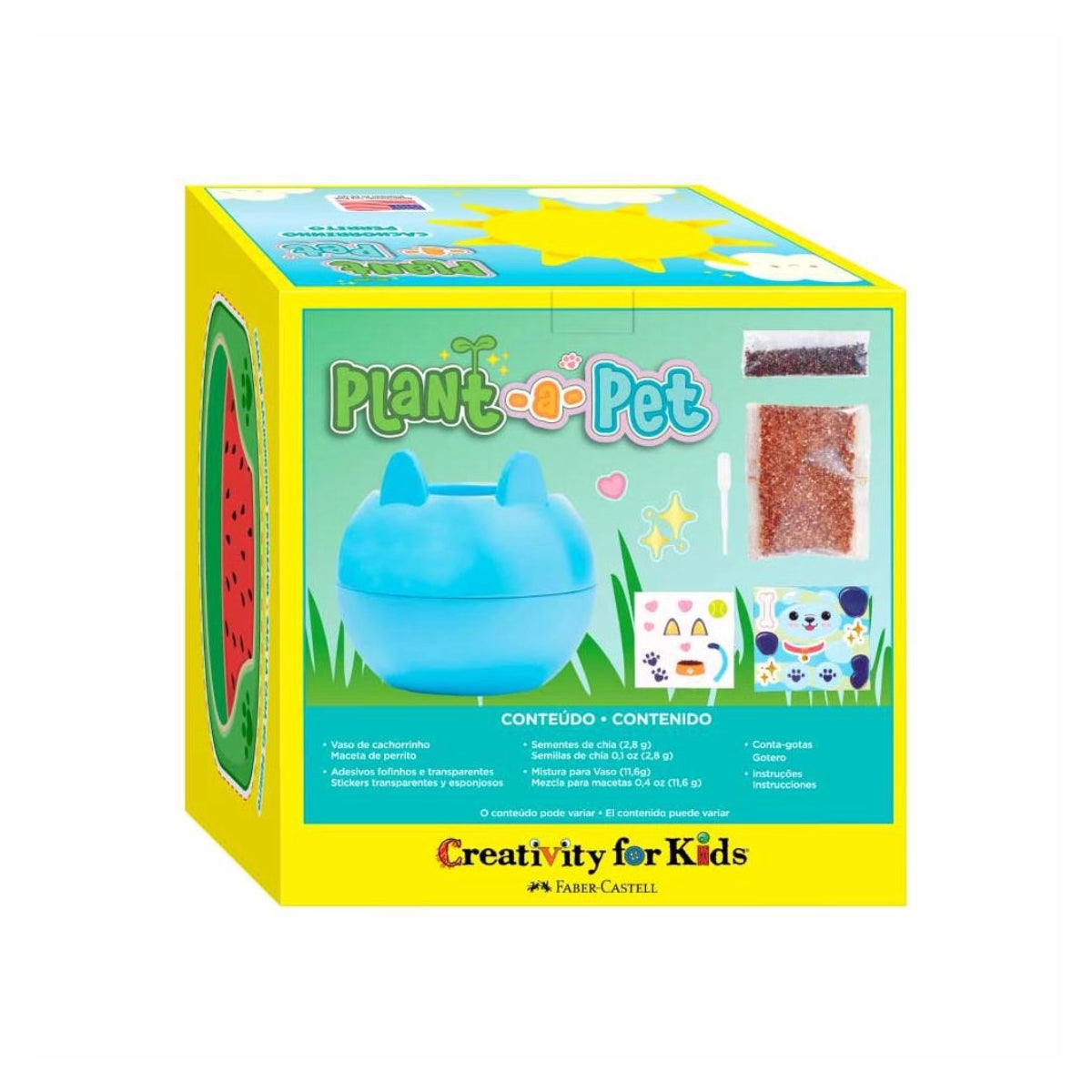 Kit Plant-a-pet Cachorrinho com Sementes de Chia Creativity For Kids 6440900 - Faber-castell