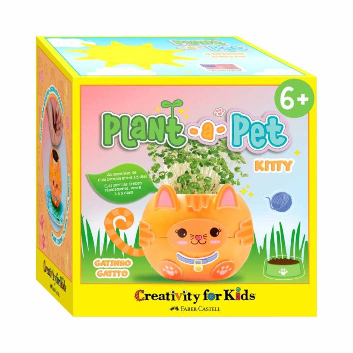 Kit Plant-a-pet Gatinho com Sementes de Chia Creativity For Kids 6439900 - Faber-castell