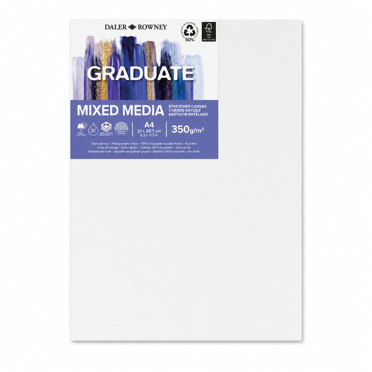 231385-tela-para-pintura-daler-rowney-350g-a4-21x29,7cm-graduate-canvas-mixed-media-com-01-unid-586029