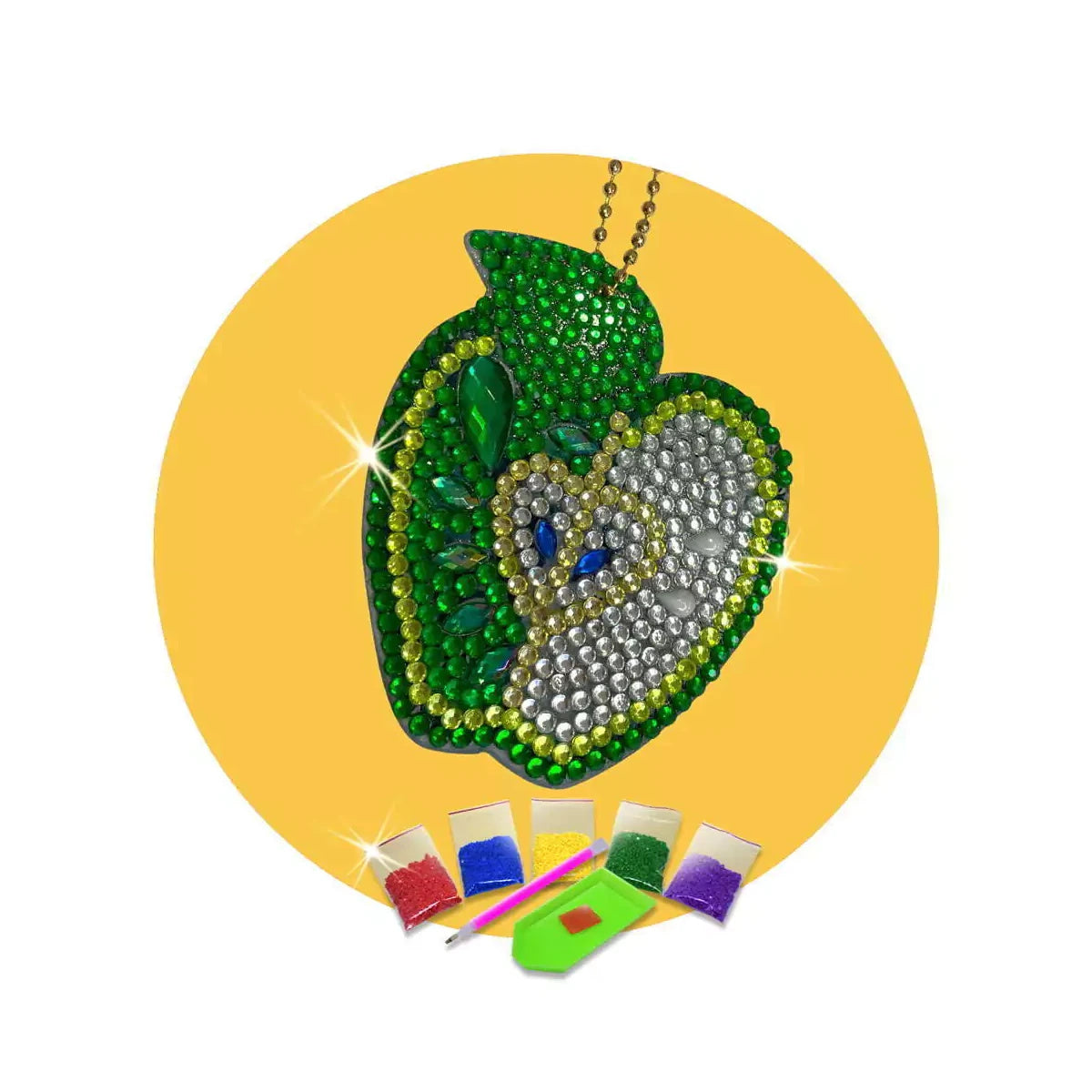 231582-kit-de-pintura-com-diamante-chaveiro-fruta-maca-verde-609868