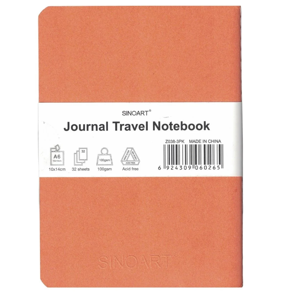 Kit com 3 Sketchbooks A6 100g/m² 32 Folhas para Desenho Z038 - Sinoart