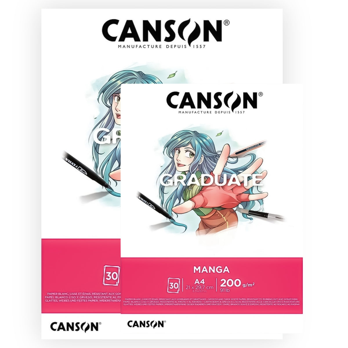 Bloco de Papel Graduate Manga Canson 30 Folhas 200g/m²