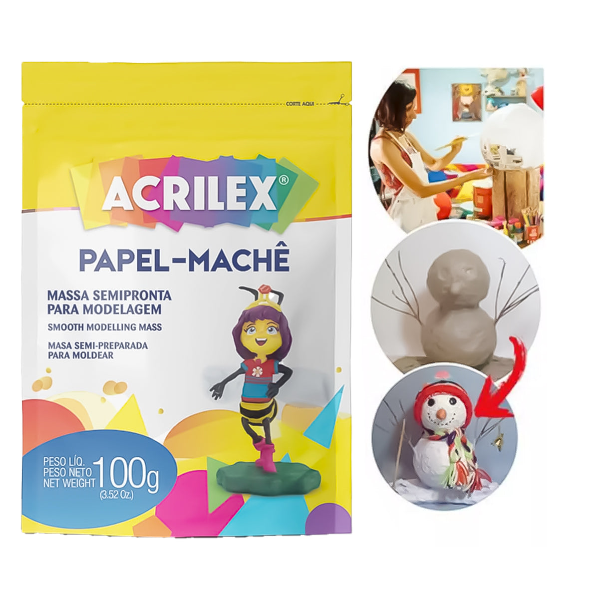 Papel Machê 100g Acrilex - 01210