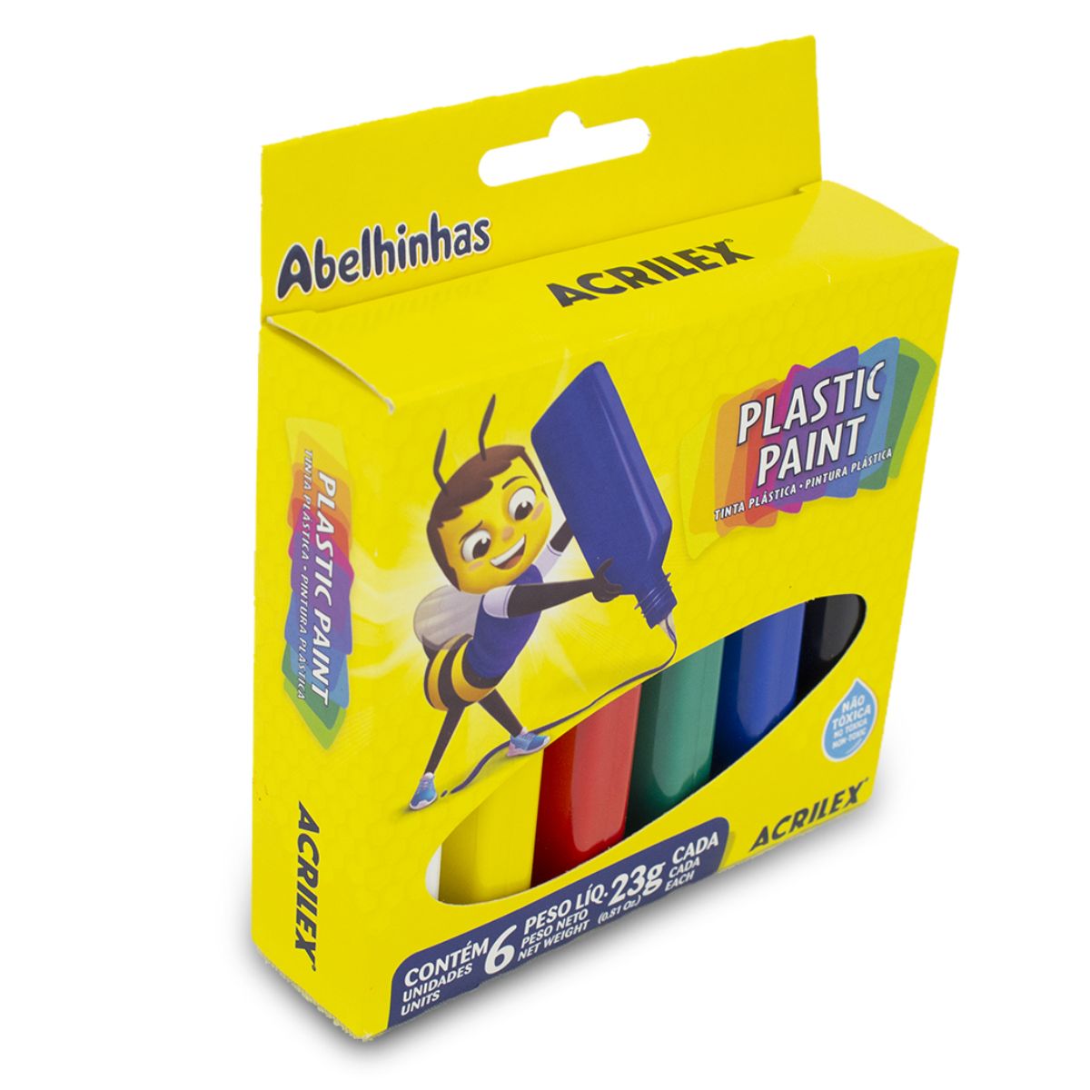 Tinta Plástica Acrilex com 6 Cores 23g Cada - 03206