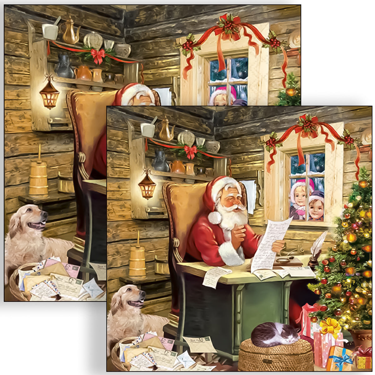 Guardanapo para Decoupage Ambiente 33x33cm com 2 Unidades - Cartas para o Papai Noel