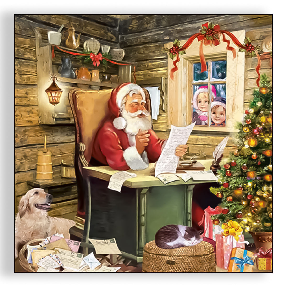 Guardanapo para Decoupage Ambiente 33x33cm com 2 Unidades - Cartas para o Papai Noel