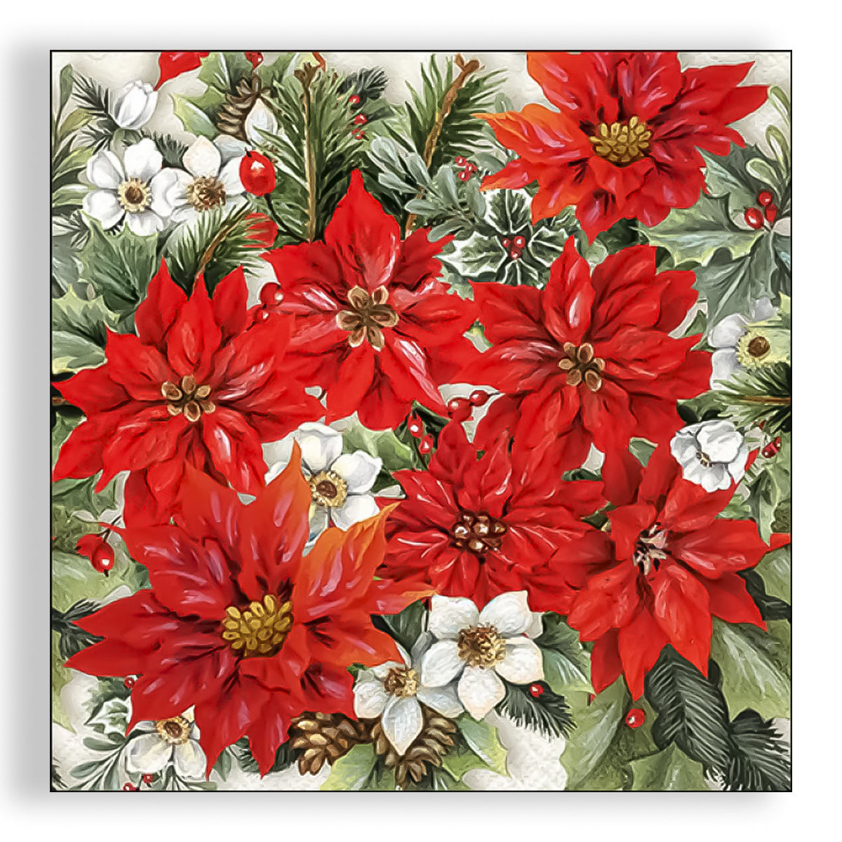 Guardanapo para Decoupage Ambiente 33x33cm com 2 Unidades - Flor de Natal