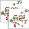 Guardanapo para Decoupage Ambiente 33x33cm com 2 Unidades - Familia de Corujas Natal