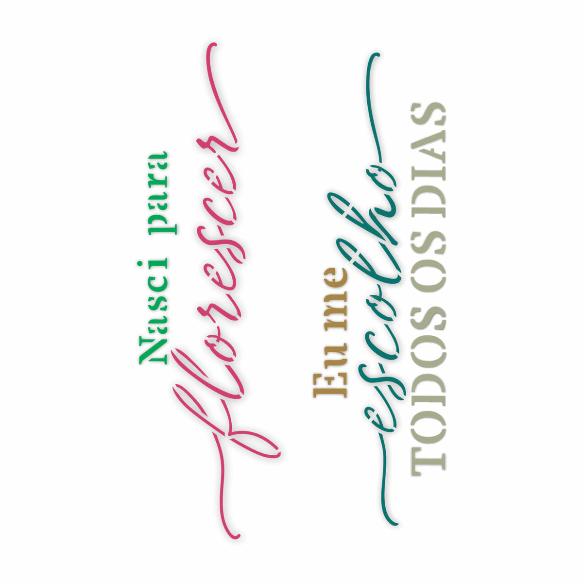 Stencil Frase Nasci para Florescer 15x20cm para Pintura Decorativa e Artesanato 3808 - Opa
