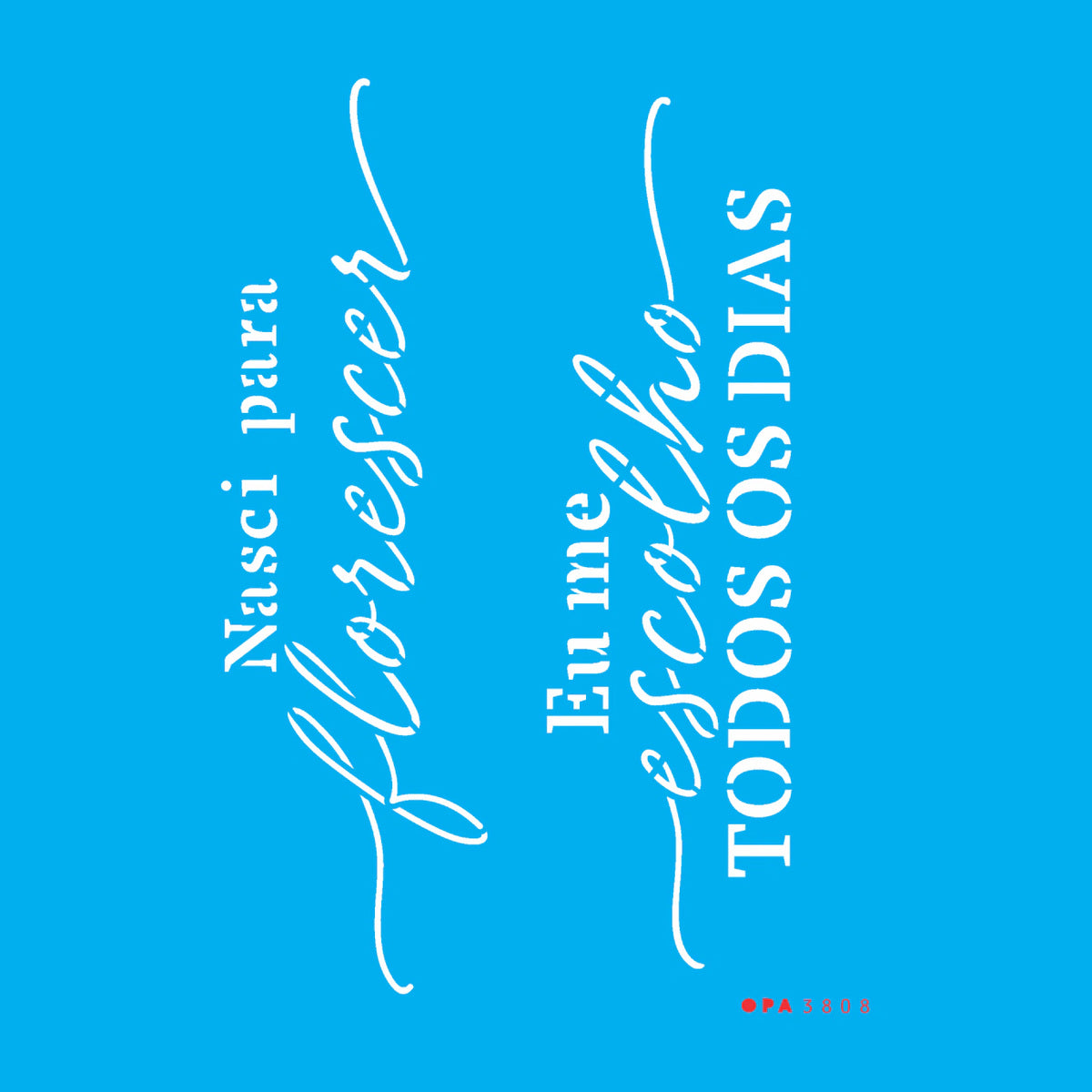 Stencil Frase Nasci para Florescer 15x20cm para Pintura Decorativa e Artesanato 3808 - Opa