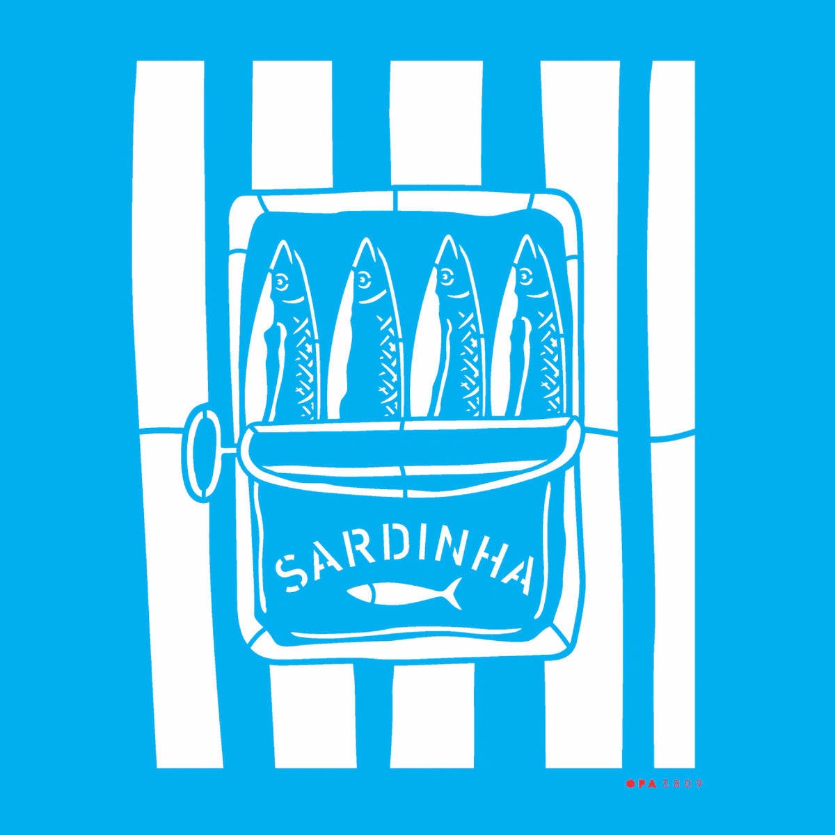 Stencil Culinária Lata de Sardinha 20x25cm para Pintura Decorativa e Artesanato 3809 - Opa