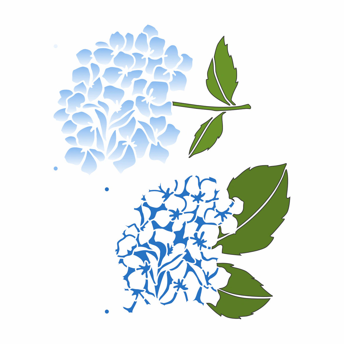 Stencil Flor Sombra Hortênsias 20x25cm para Pintura Decorativa e Artesanato 3811 - Opa