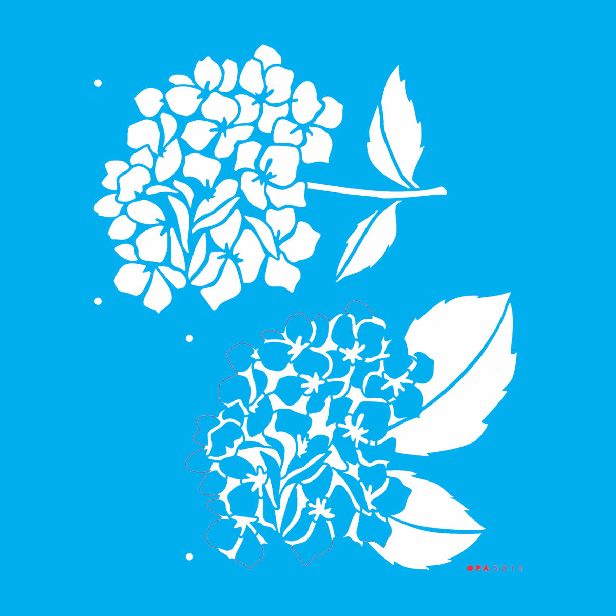 Stencil Flor Sombra Hortênsias 20x25cm para Pintura Decorativa e Artesanato 3811 - Opa