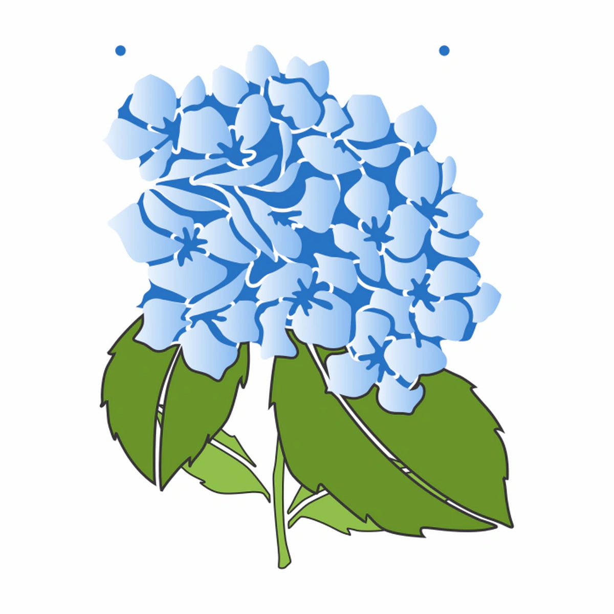 Stencil Flor Sombra Hortênsias 20x25cm para Pintura Decorativa e Artesanato 3811 - Opa