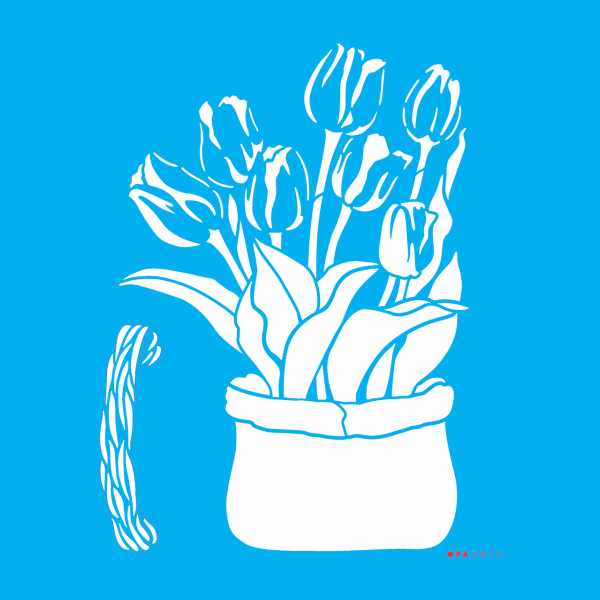 Stencil Flor Sombra Tulipas 20x25cm para Pintura Decorativa e Artesanato 3812 - Opa