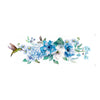 Transfer Têxtil Flores Azuis e Beija-flor 10x30cm para Personalização de Tecidos 3822 - Opa
